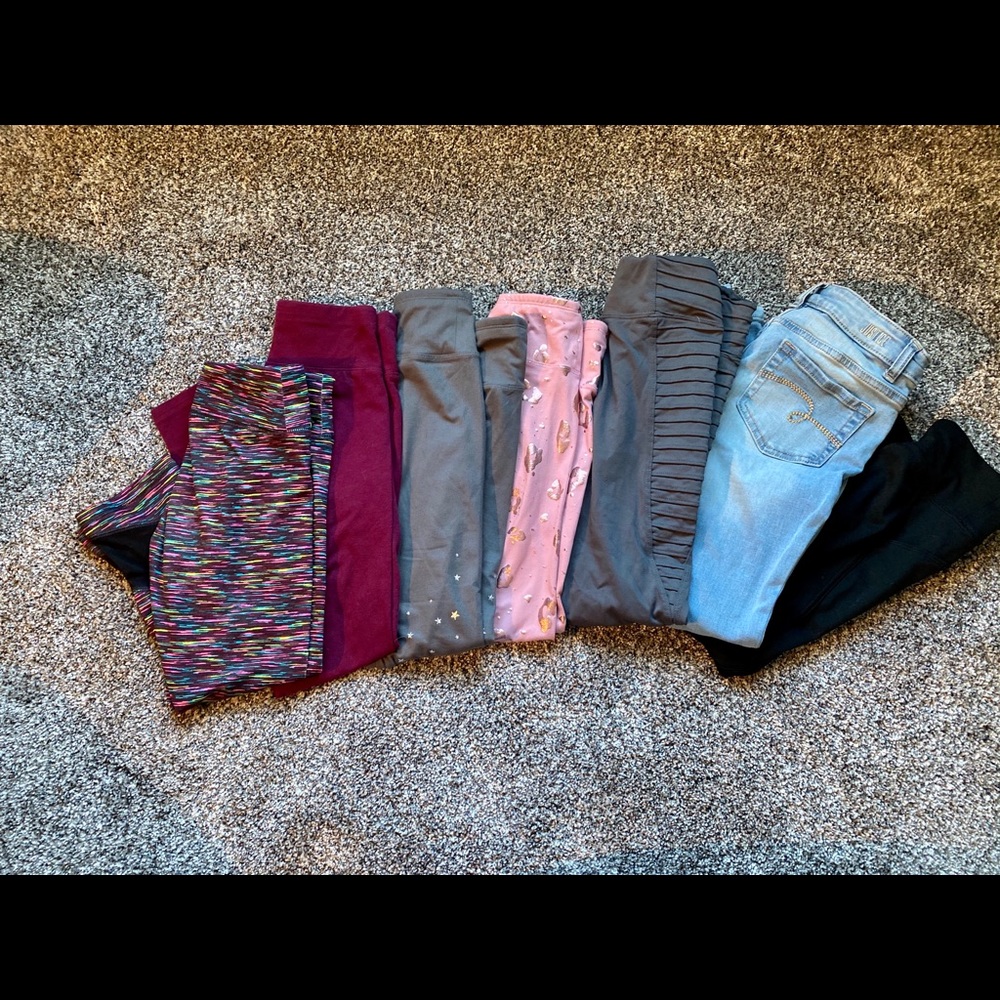 7 pairs of girls Justice size 10 pants